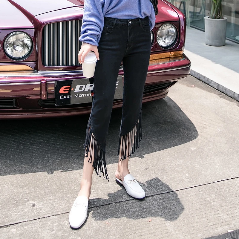 Women's Slim Pants High Waist Jeans New2019 Women's Navy Blue Fringe Denim Elastic Waist Pants Women's Jeans Trousers XL
Women's Slim Pants High Waist Jeans New2019 Women's Navy Blue Fringe Denim Elastic Waist Pants Women's Jeans Trousers XL