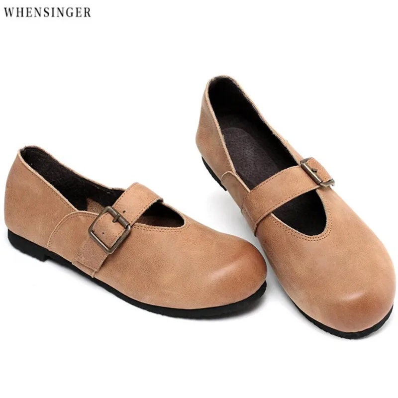 Whensinger - Women Flat Shoes Comfortable Driving shoes Ventilation loafers Genuine Leather Casual Beige Buckle Flats Shoe
Whensinger - Women Flat Shoes Comfortable Driving shoes Ventilation loafers Genuine Leather Casual Beige Buckle Flats Shoe