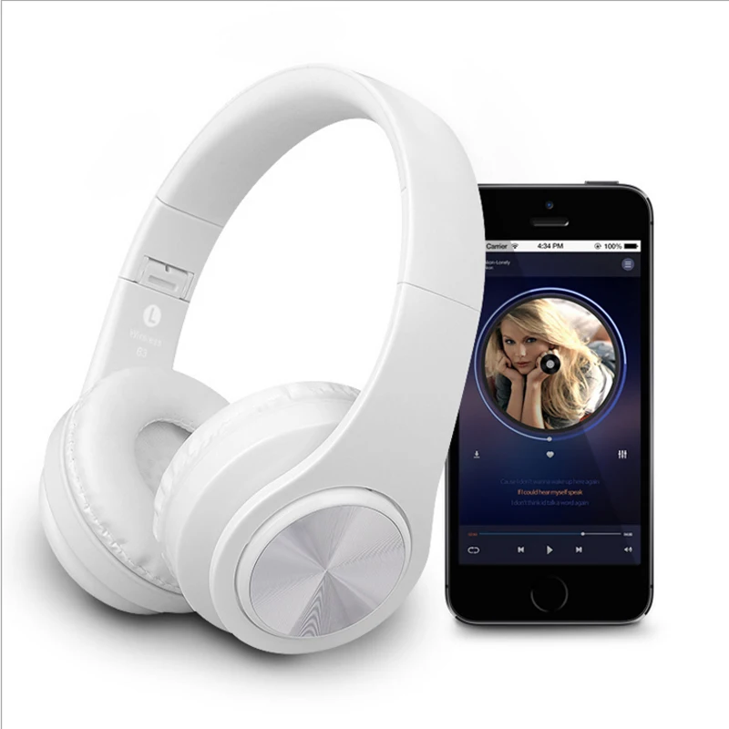 Bluetooth Беспроводной стерео гарнитура аудио наушники Поддержка карты памяти с
