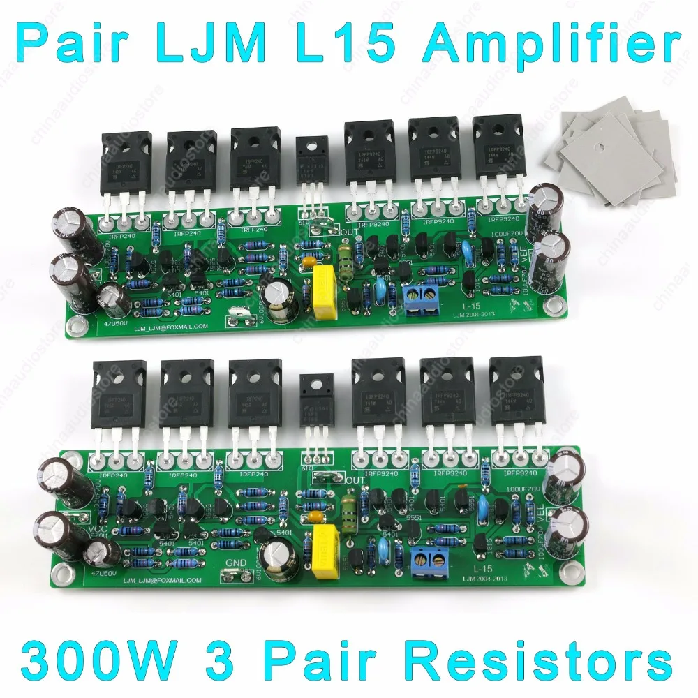 LJM пара 300 Вт Собранный L15 усилитель аудио DIY IRFP240 IRFP9240 MOSFET мощности|Усилители