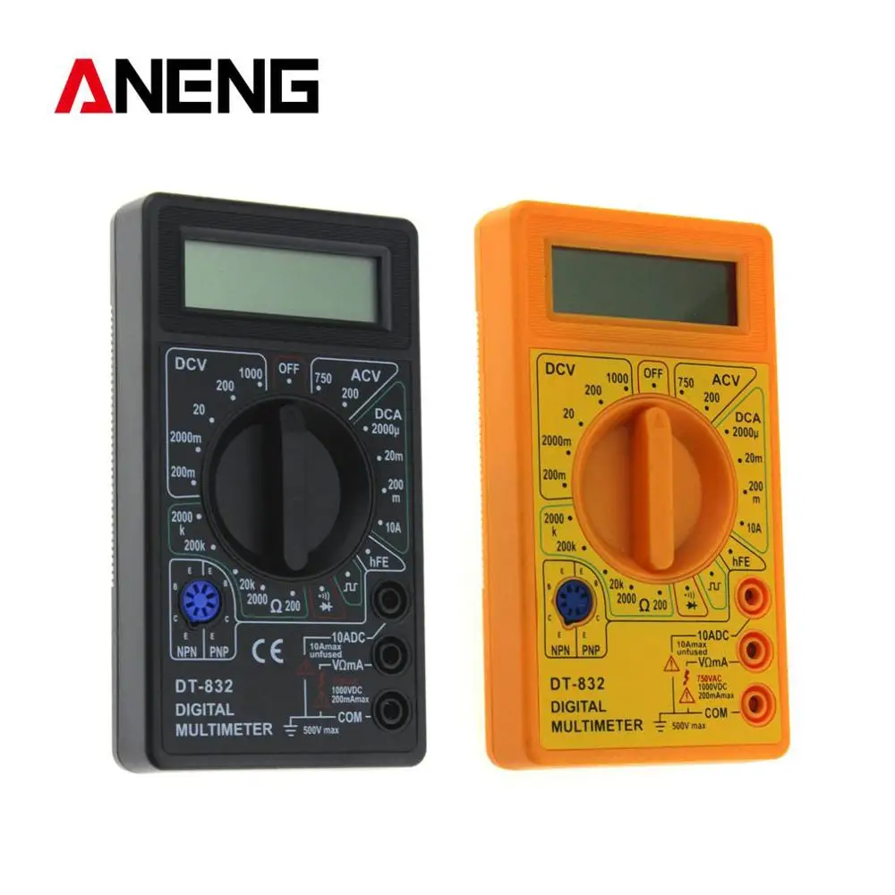 ANENG DT-832 Мини цифровой мультиметр AC/DC Вольт Ампер hFE тестер непрерывности |