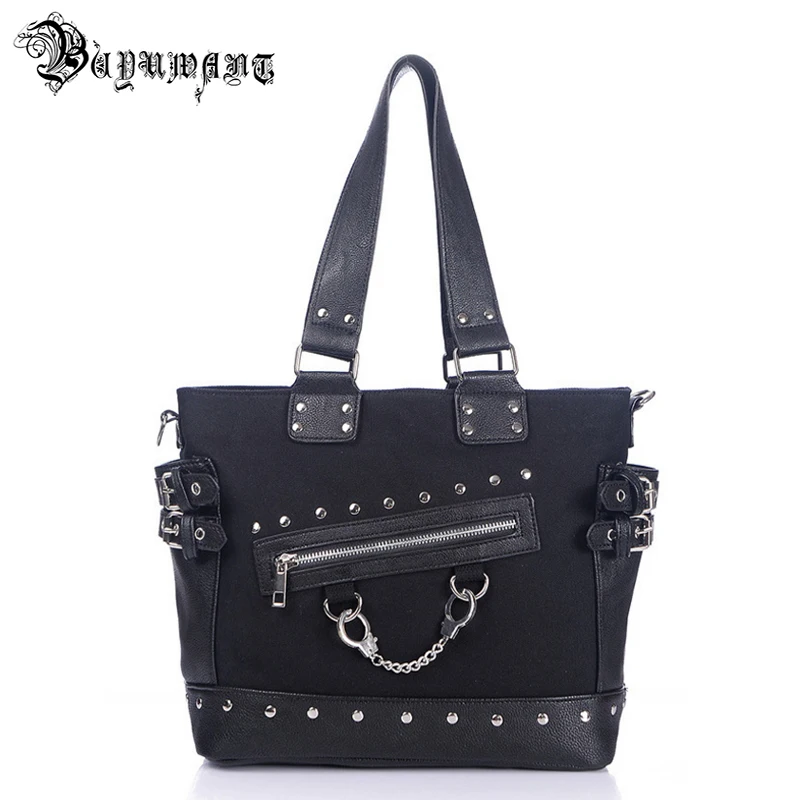 Buyuwant Canvas Handbag Rivet Women Tote bag Gothic punk Shoulder Bag BM02-TT-ldnbfb
Buyuwant Canvas Handbag Rivet Women Tote bag Gothic punk Shoulder Bag BM02-TT-ldnbfb