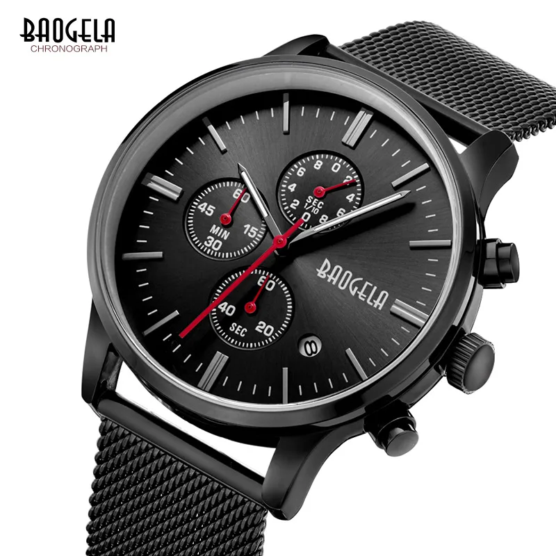 Top Luxury Brand Watches Men black Stainless Steel mesh Quartz-watch Mens Sports Watch Chronograph Clock Male Relogio Masculino
Top Luxury Brand Watches Men black Stainless Steel mesh Quartz-watch Mens Sports Watch Chronograph Clock Male Relogio Masculino