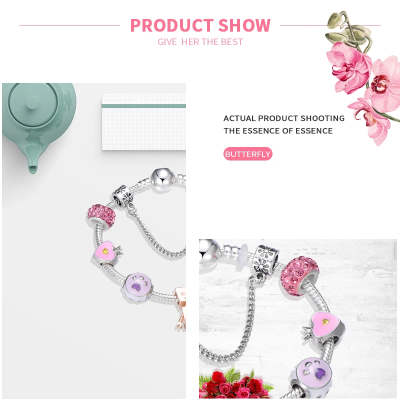MISSITA Romantic Lovely Bella Robot Charm Bracelet with Pink Beads Brand Bracelet for Women Anniversary Wedding Gift Hot Sale
MISSITA Romantic Lovely Bella Robot Charm Bracelet with Pink Beads Brand Bracelet for Women Anniversary Wedding Gift Hot Sale