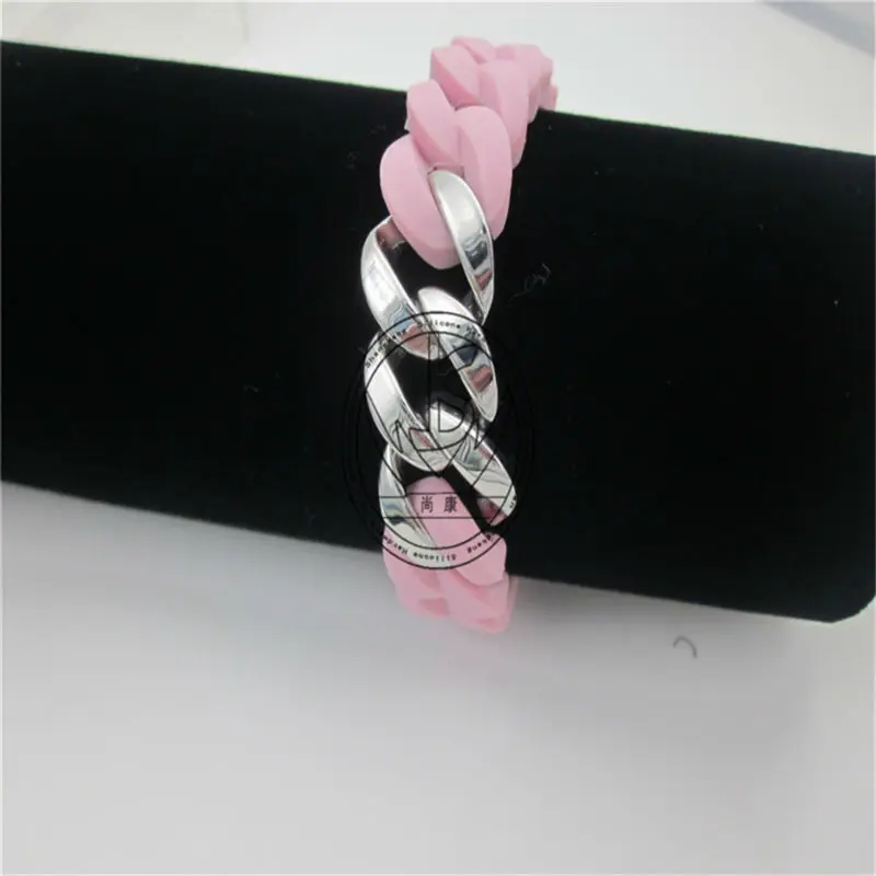 Free shipping Hot Selling pink and Titanium Steel Twist Energy Silicone Bracelet Fashion Chain & link women bracelets
Free shipping Hot Selling pink and Titanium Steel Twist Energy Silicone Bracelet Fashion Chain & link women bracelets