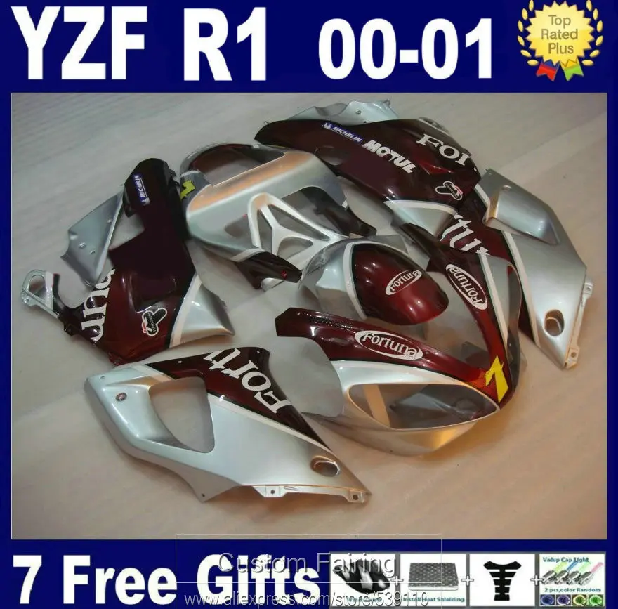 Free 7 gifts moded fairing kit for Yamaha R1 00 01 wine red silver bodywork fairings set YZF R1 2000 2001TS47
Free 7 gifts moded fairing kit for Yamaha R1 00 01 wine red silver bodywork fairings set YZF R1 2000 2001TS47