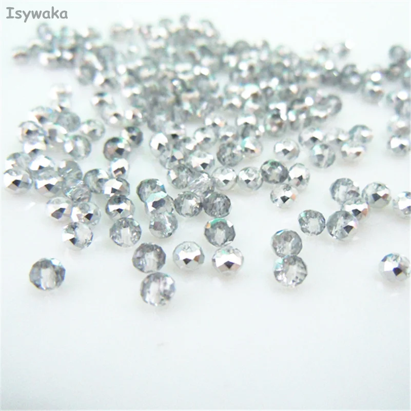 Isywaka Half Silver Color 1700pcs 2mm Rondelle Austria faceted Crystal Glass Beads Loose Spacer Round Beads for Jewelry Making
Isywaka Half Silver Color 1700pcs 2mm Rondelle Austria faceted Crystal Glass Beads Loose Spacer Round Beads for Jewelry Making