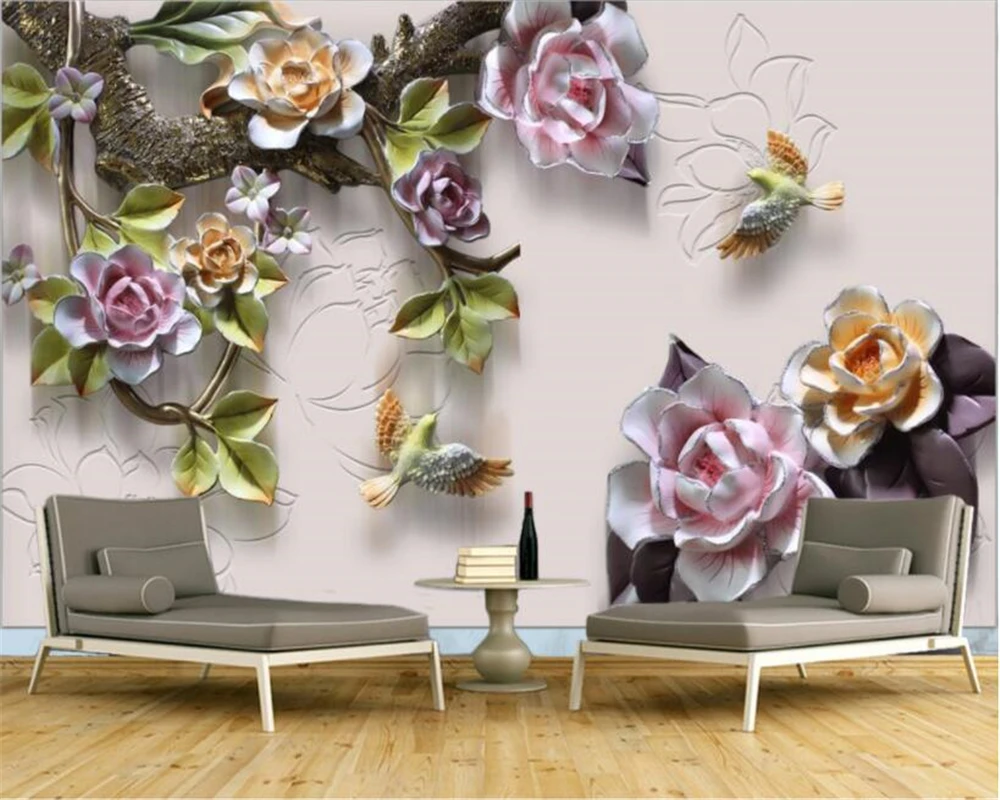 

beibehang Customize any size 3d wallpaper embossed rose TV background wall wall paper home decor papier peint mural 3d behang