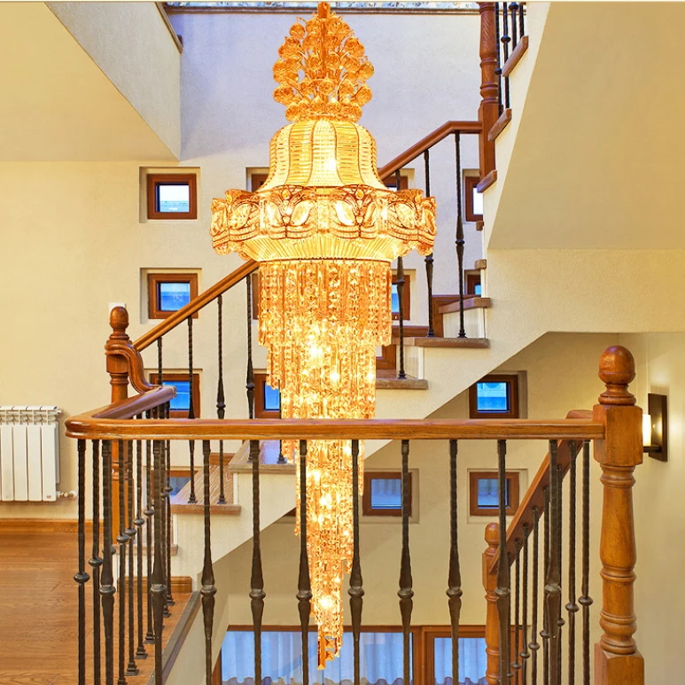 Modern Long Gold Crystal Chandeliers Lights Fixture Crystal Droplight Home Indoor Lighting Stair Way Hanging Lights AC90V-260V
Modern Long Gold Crystal Chandeliers Lights Fixture Crystal Droplight Home Indoor Lighting Stair Way Hanging Lights AC90V-260V