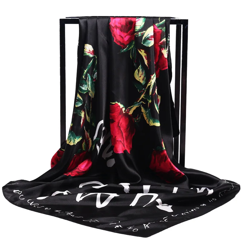 Elegant Silk Scarf Women Hijab Luxury Brand Rose Printed Scarves Summer Satin Square Foulard Wraps Muslim Head Scarves Cape
Elegant Silk Scarf Women Hijab Luxury Brand Rose Printed Scarves Summer Satin Square Foulard Wraps Muslim Head Scarves Cape