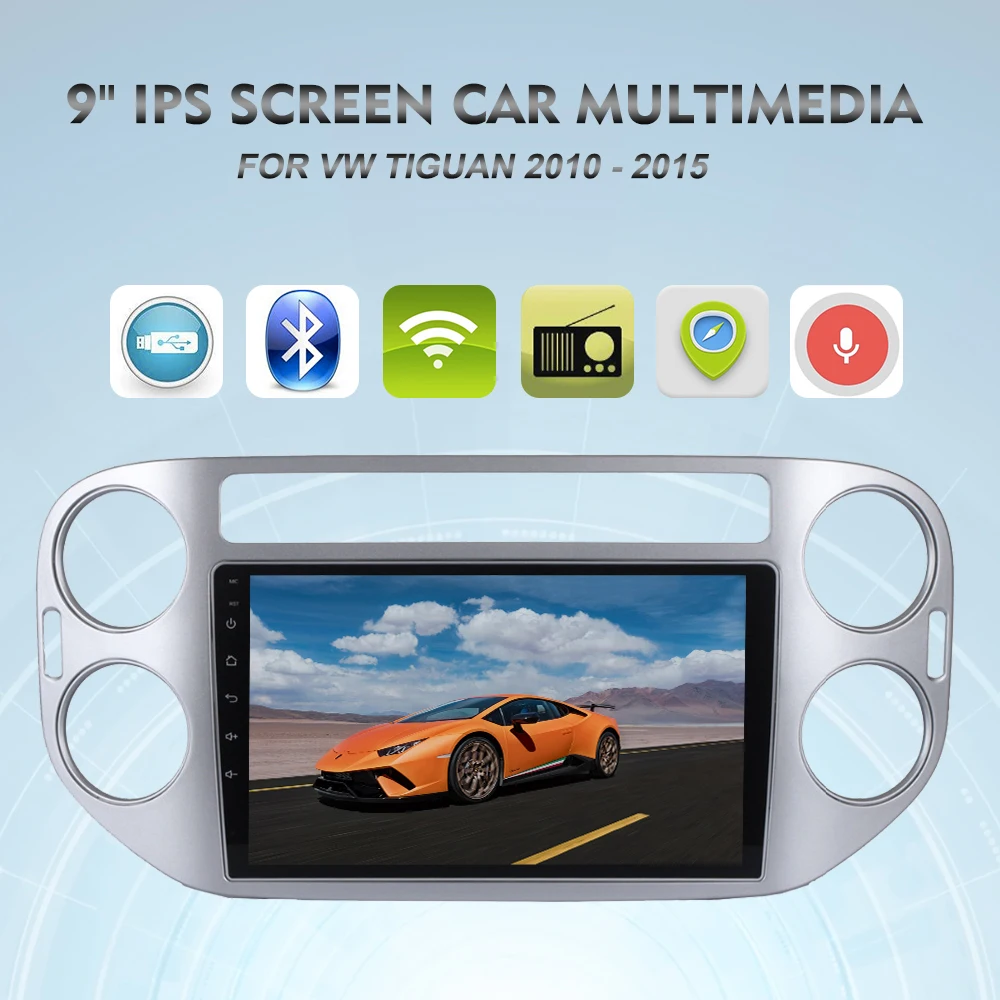 Автомагнитола для VW Tiguan 2009 2010 2011 2012 2013 2014 2015 Android 8 0 9 &quotIPS экран 4G Wi-Fi RDS | Автомобили