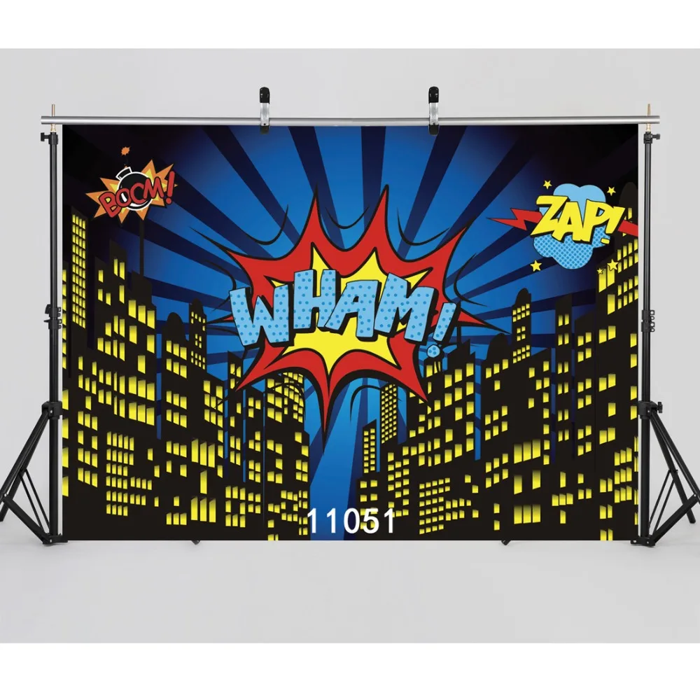 Super Hero Comic Vinyl Cloth Photography Backdrops Photo Booth Backgrounds for Photo Studio Birthday Party Backdrop for Children
Super Hero Comic Vinyl Cloth Photography Backdrops Photo Booth Backgrounds for Photo Studio Birthday Party Backdrop for Children
