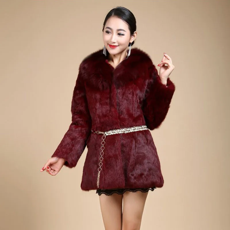 Big Size 5XL 6XL Warm Winter Women's Medium-long Fox Fur Collar Thick Faux Fur Coats Black,White Rabbit Fur Coat With Belt
Big Size 5XL 6XL Warm Winter Women's Medium-long Fox Fur Collar Thick Faux Fur Coats Black,White Rabbit Fur Coat With Belt