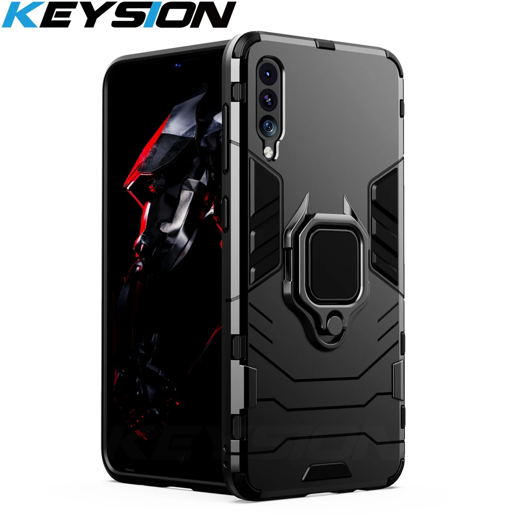Противоударный армированный чехол KEYSION для Samsung Galaxy A50 A70 A30 A20 подставка с кольцом