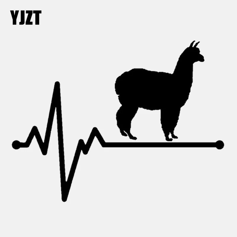 YJZT 15.5CM*11.8CM Lovely Alpaca Lifeline Heartbeat Vinyl Black/Silver Car Sticker C22-1145
YJZT 15.5CM*11.8CM Lovely Alpaca Lifeline Heartbeat Vinyl Black/Silver Car Sticker C22-1145