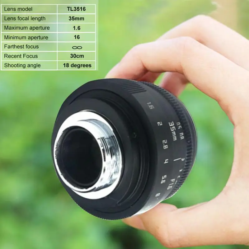 35 мм F1.6 C крепление линзы CCTV мини-объектив камеры для N1 Fujifilm Универсальный мини