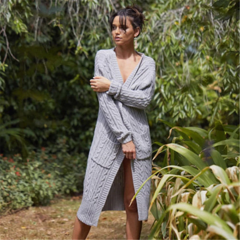 New Long Cardigan Knitted Sweater Autumn Winter Women Open Stitch Vogue Female Long Sleeve Pockets Woolen Sweaters Ladies Cloth
New Long Cardigan Knitted Sweater Autumn Winter Women Open Stitch Vogue Female Long Sleeve Pockets Woolen Sweaters Ladies Cloth