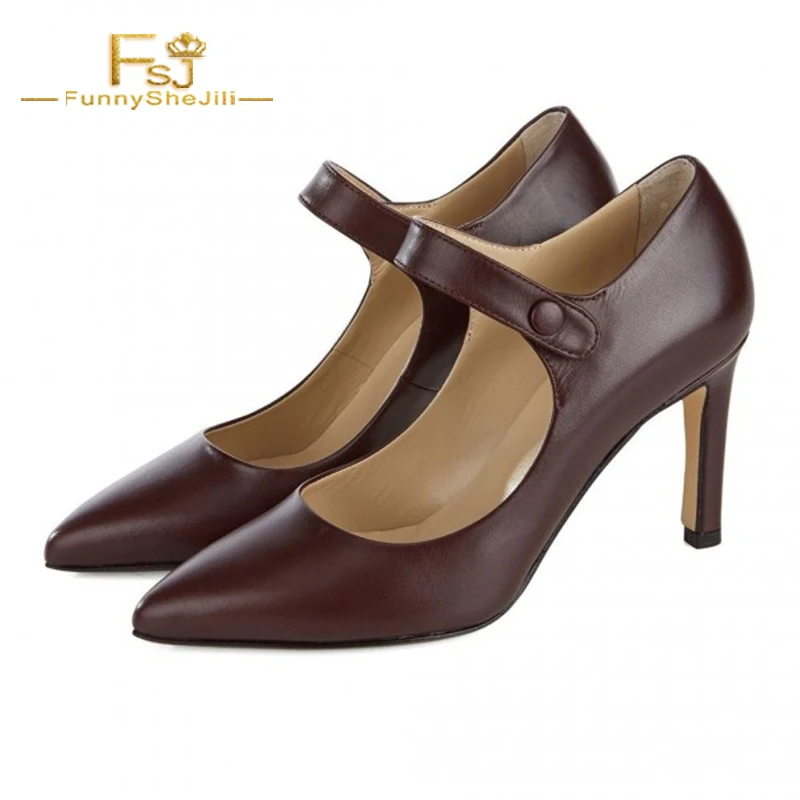 Dark Maroon Pointy Toe Mary Jane Pumps Vintage Style Office Shoes Buckle Spring Autumn Fashion Women Shoes FSJ Sexy Elegant
Dark Maroon Pointy Toe Mary Jane Pumps Vintage Style Office Shoes Buckle Spring Autumn Fashion Women Shoes FSJ Sexy Elegant