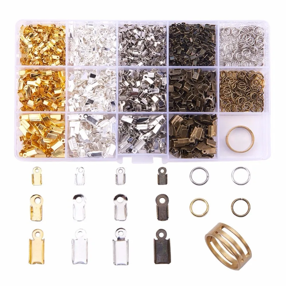 About 1800Pcs/Box Iron Cord Ends and 6mm Jump Rings Mixed Color 174x100x21.5mm Jewelry Making Findings
About 1800Pcs/Box Iron Cord Ends and 6mm Jump Rings Mixed Color 174x100x21.5mm Jewelry Making Findings