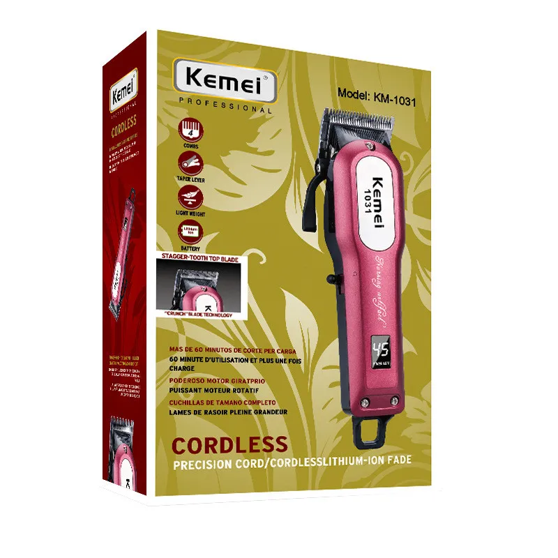 Kemei Профессиональная Беспроводная Машинка для стрижки волос мощный