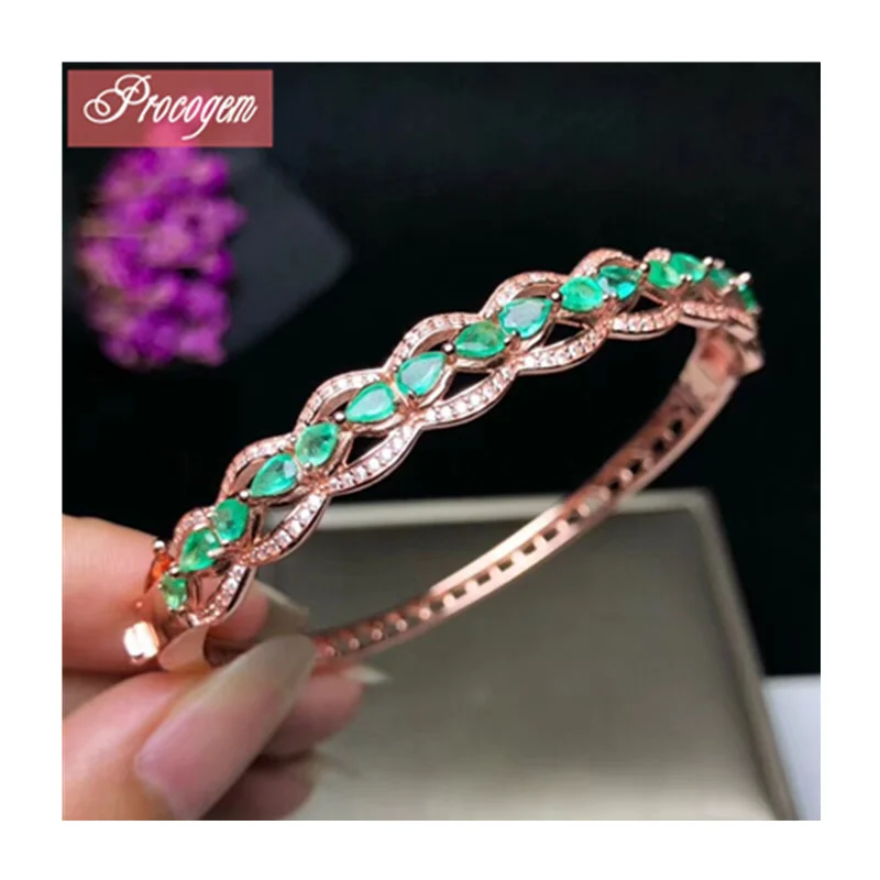Natural Emerald Bangles 16pcs gems Luxurious Genuine Gemstone male or female bangles 925 Sterling silver fine Jewelry #68
Natural Emerald Bangles 16pcs gems Luxurious Genuine Gemstone male or female bangles 925 Sterling silver fine Jewelry #68