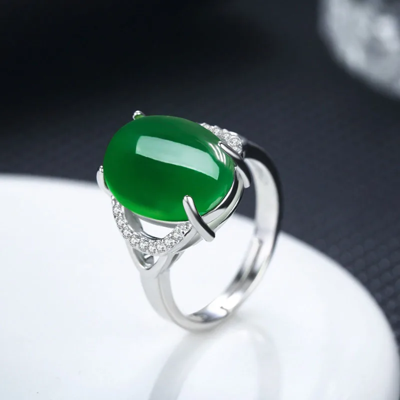 Tigrade Jewelry Women Ring Luxury Green Natural Chalcedony Resizable Rings Popular Bagues Pour Femme Woman Big Stone Rings
Tigrade Jewelry Women Ring Luxury Green Natural Chalcedony Resizable Rings Popular Bagues Pour Femme Woman Big Stone Rings