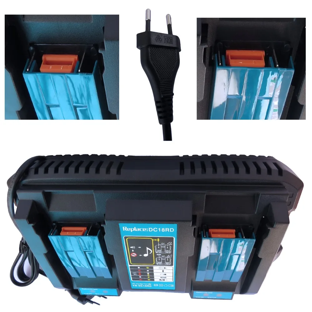 Newest Double Battery Charger For Makita 14.4V 18V BL1830 Bl1430 DC18RC DC18RA EU Plug with USB Port
Newest Double Battery Charger For Makita 14.4V 18V BL1830 Bl1430 DC18RC DC18RA EU Plug with USB Port