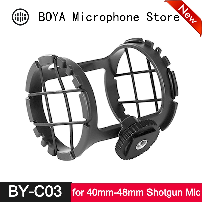 Фото BOYA 40 мм 48 ударное крепление для микрофона BY V02 видео микрофон - купить