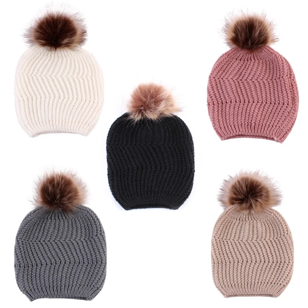 2PCS Mom Baby Hat Warm Raccoon Fur Bobble Beanie Cotton Knitted Parent-child Winter Hat Color Winter Hats for Baby Pompom Cap
2PCS Mom Baby Hat Warm Raccoon Fur Bobble Beanie Cotton Knitted Parent-child Winter Hat Color Winter Hats for Baby Pompom Cap