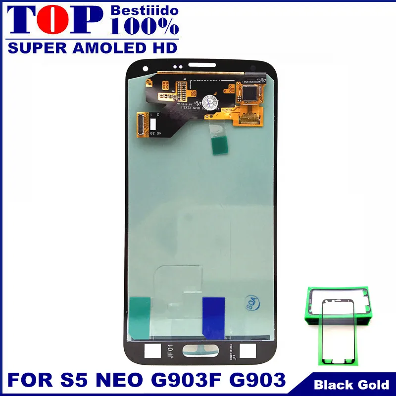 Полный дигитайзер супер AMOLED ЖК для samsung Galaxy S5 Neo G903 G903F телефон s дисплей сенсорный