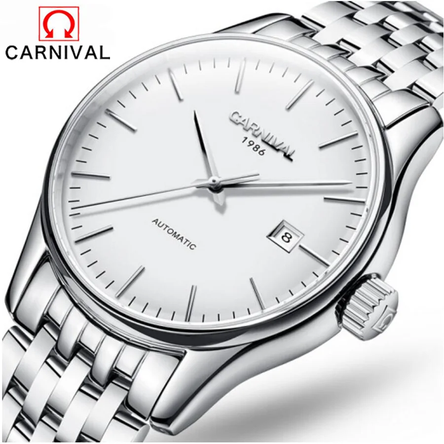Luxury Brand Carnival Watch Men Casual Male Automatic mechanical Watches Business Calendar Silver Stainless Steel Watch hombre
Luxury Brand Carnival Watch Men Casual Male Automatic mechanical Watches Business Calendar Silver Stainless Steel Watch hombre