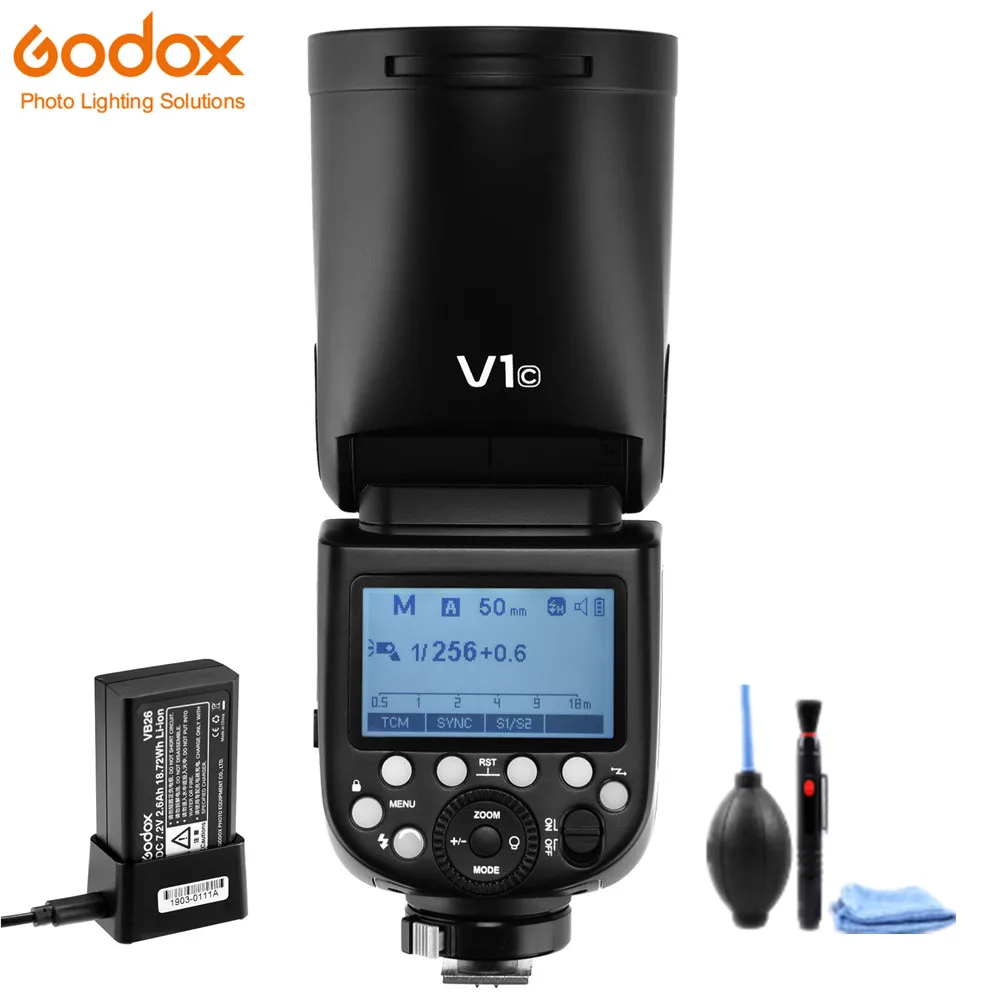 

Pre-Order Godox V1 On-Camera Round Flash Speedlight for CANON NIKON SONY Camera R2 TTL Flashlight with AK-R1 Xpro Flash Triger