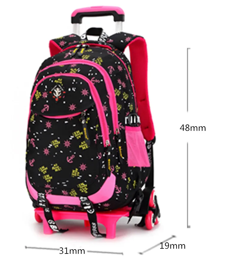 2/6 Wheels high quality girls trolley backpack schoolbag orthopedic bags for children school bag Boys Backpack Shoulders | Багаж и сумки