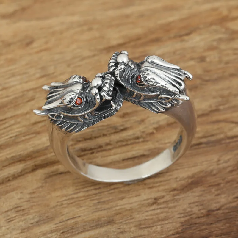 Hip hop 925 Sterling Silver Retro Dragon Head Open Cuff Finger Ring Punk Thaisilver Jewelry Male Buddhism Tibetan Rings
Hip hop 925 Sterling Silver Retro Dragon Head Open Cuff Finger Ring Punk Thaisilver Jewelry Male Buddhism Tibetan Rings