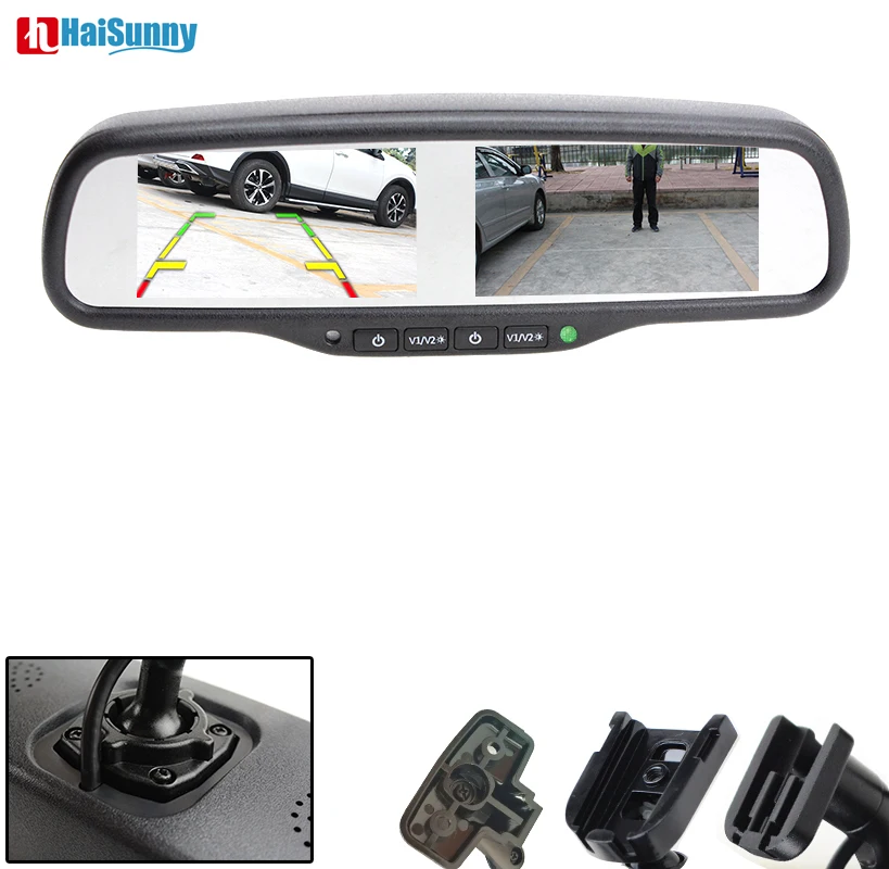 HaiSunny HD 800X480 Dual 4.3 Inch Screen TFT LCD Rear View Car Monitor Mirror 2CH Video In 2PCS Screen Display Original Bracket
HaiSunny HD 800X480 Dual 4.3 Inch Screen TFT LCD Rear View Car Monitor Mirror 2CH Video In 2PCS Screen Display Original Bracket