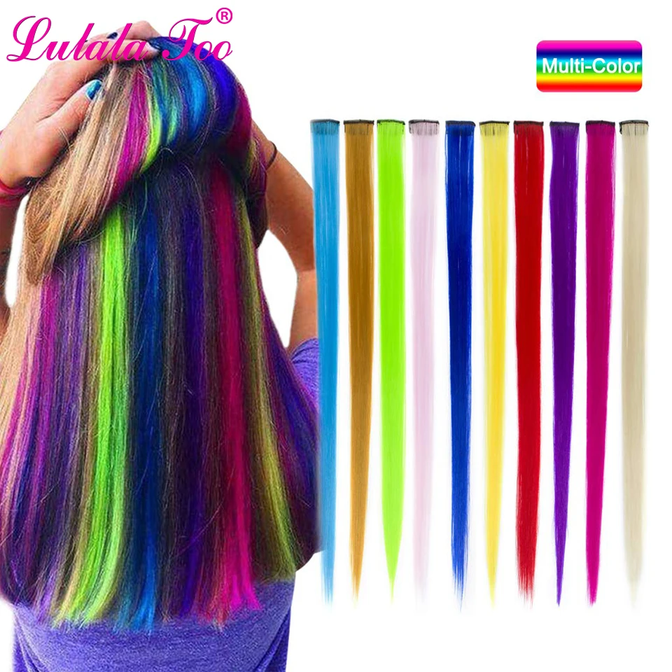 Clip in One Piece Hair Extensions 50cm 20inch Long Synthetic Straight Fake Hair Clip On Hair Pieces Women Girls Pink Purple Blue
Clip in One Piece Hair Extensions 50cm 20inch Long Synthetic Straight Fake Hair Clip On Hair Pieces Women Girls Pink Purple Blue