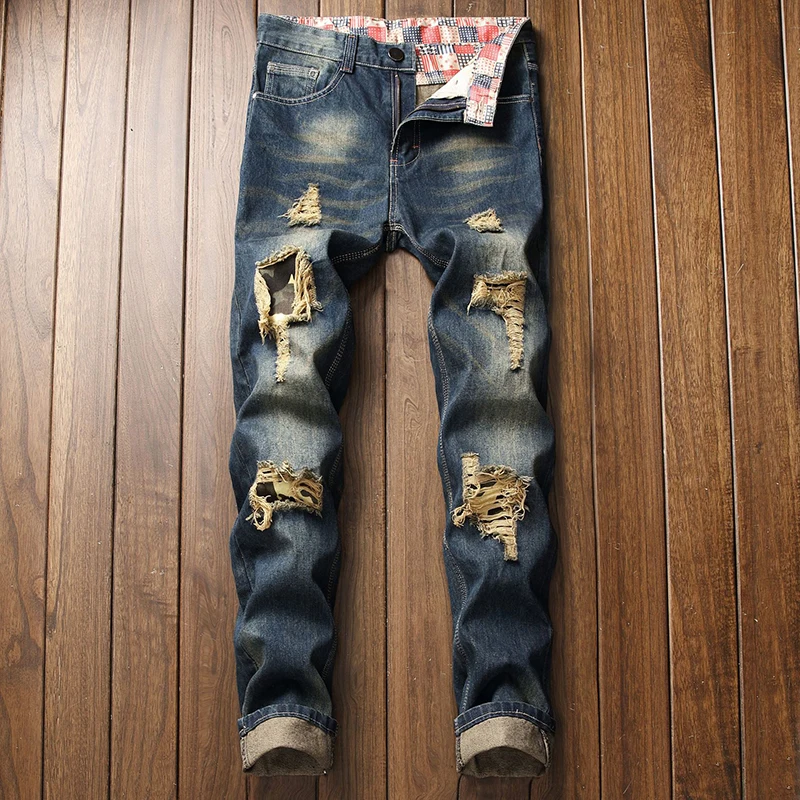2022 New Men Jeans Vintage Blue Damage Hole Regular Fit Motorcycle Biker Cotton Denim Pants Long Trousers Large Size
2022 New Men Jeans Vintage Blue Damage Hole Regular Fit Motorcycle Biker Cotton Denim Pants Long Trousers Large Size