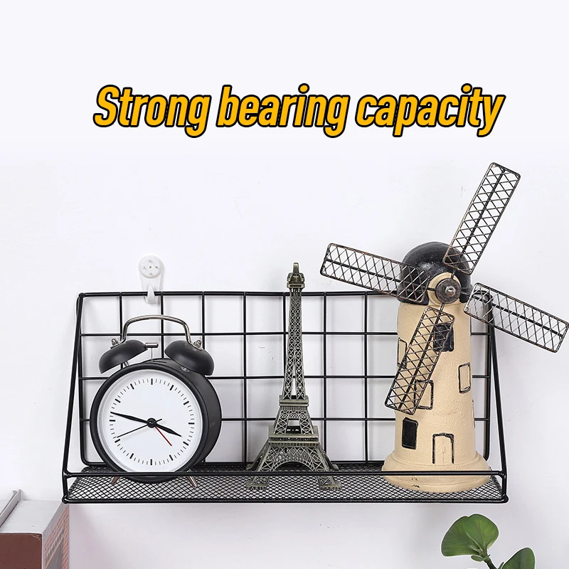 Iron Wall Shelf Mounted Storage Rack Hanging For Kitchen Bedroom Home Decor Kid Room home organization and storage | Дом и сад
