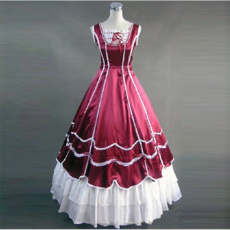 2018 Red and White Gothic Victorian Party Dress 18th Century Marie Antoinette Period Princess Dress Ball Gowns For Women
2018 Red and White Gothic Victorian Party Dress 18th Century Marie Antoinette Period Princess Dress Ball Gowns For Women