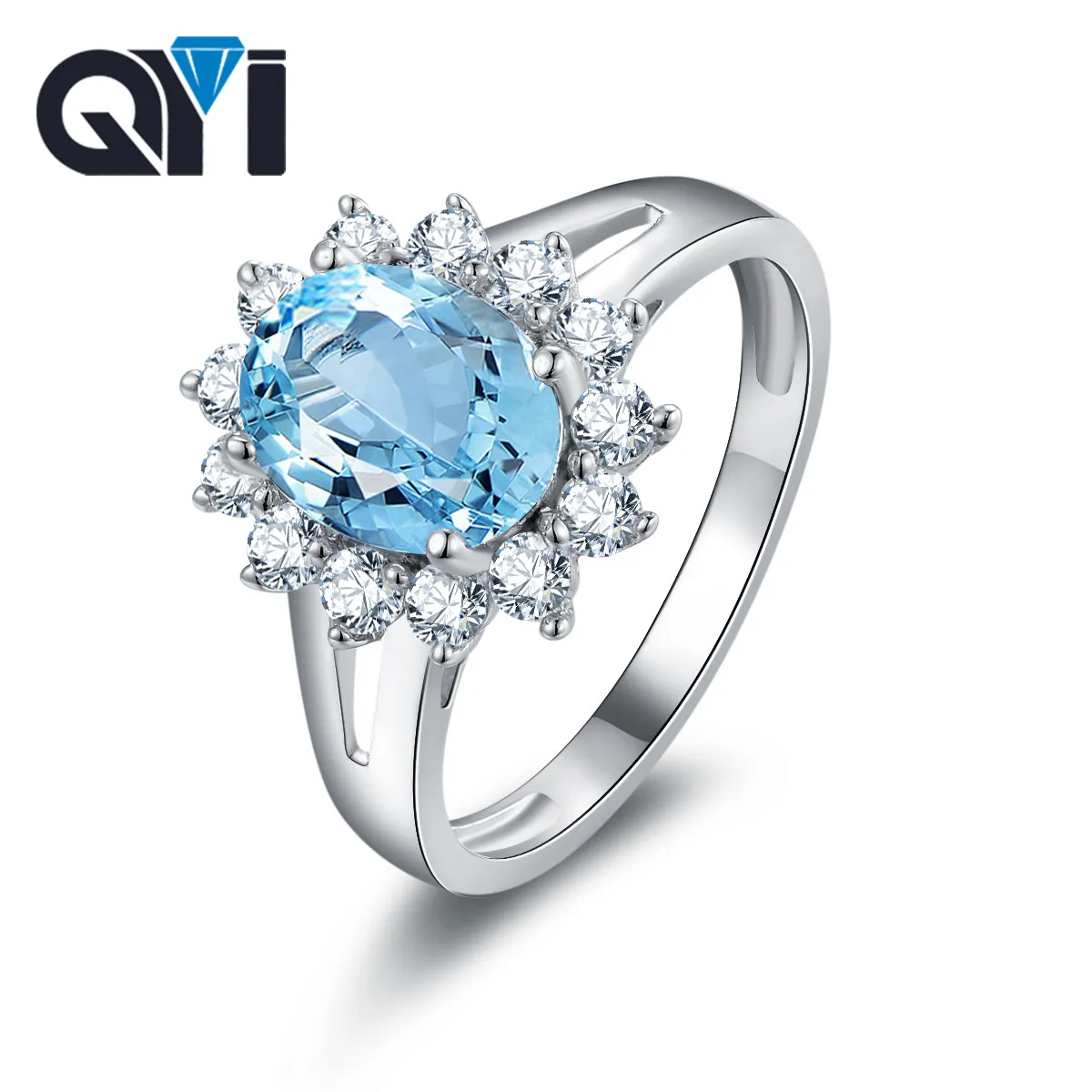 QYI Natural Sky Blue Topaz 925 Sterling Silver Ring 2 ct Oval Cut Gemstone Engagement Rings For Women Cocktail Party Jewelry
QYI Natural Sky Blue Topaz 925 Sterling Silver Ring 2 ct Oval Cut Gemstone Engagement Rings For Women Cocktail Party Jewelry