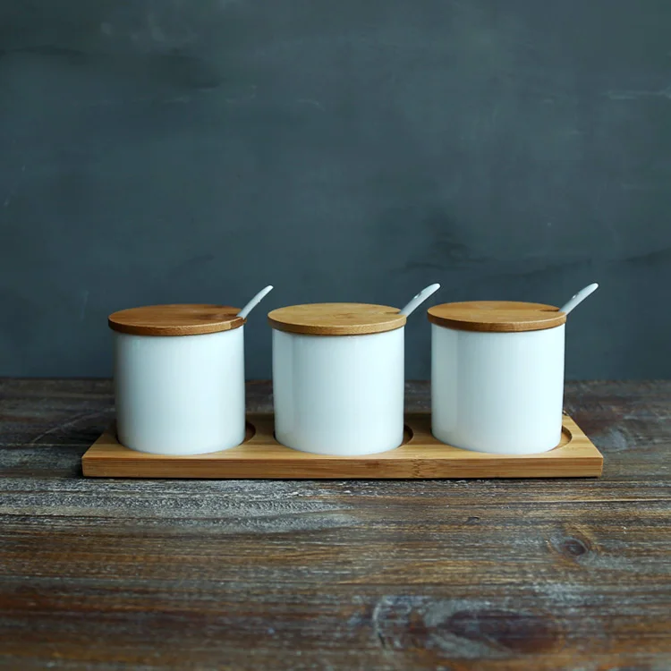 Japan Style zakka ceramic storage bottles jars for spice sugar salt storage box with spoon bamboo lid tray sets creative jars
Japan Style zakka ceramic storage bottles jars for spice sugar salt storage box with spoon bamboo lid tray sets creative jars