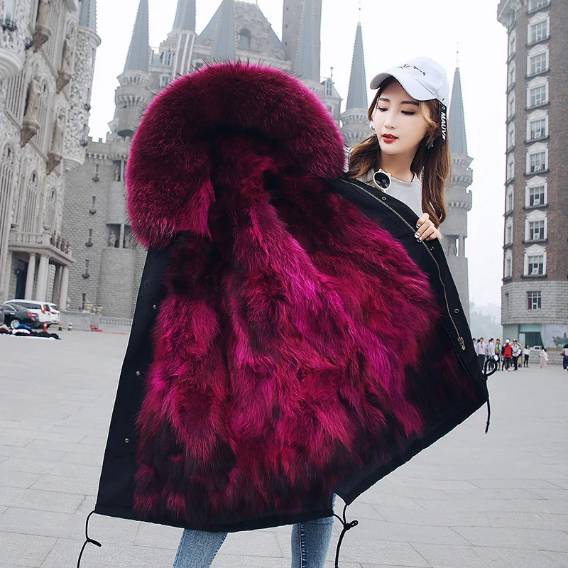 Waterproof Parka Real Fur Coat Winter Jacket Women Natural Raccoon Fur Collar Hood Fox Fur Liner Thick Warm Outerwear Detachable
Waterproof Parka Real Fur Coat Winter Jacket Women Natural Raccoon Fur Collar Hood Fox Fur Liner Thick Warm Outerwear Detachable