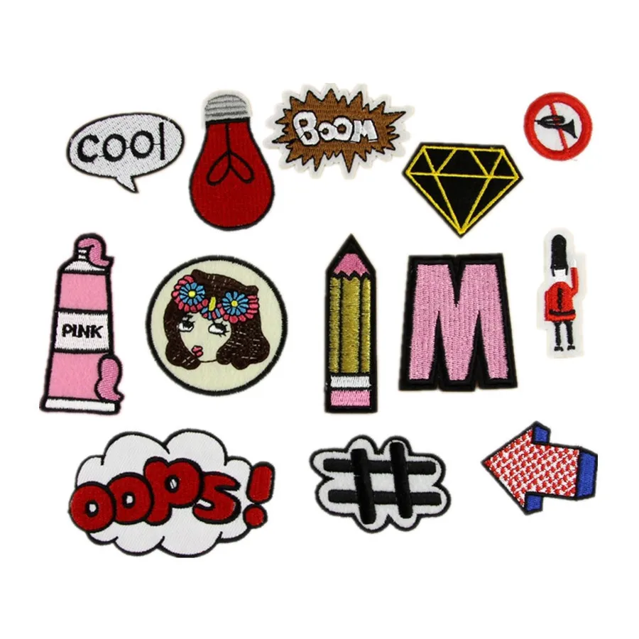 Letters Cartoon Embroidery Patches For Clothing Stripes Patch DIY Applique Accessory Jacket Shoe Hat Bag Patches Clothing Decor
Letters Cartoon Embroidery Patches For Clothing Stripes Patch DIY Applique Accessory Jacket Shoe Hat Bag Patches Clothing Decor