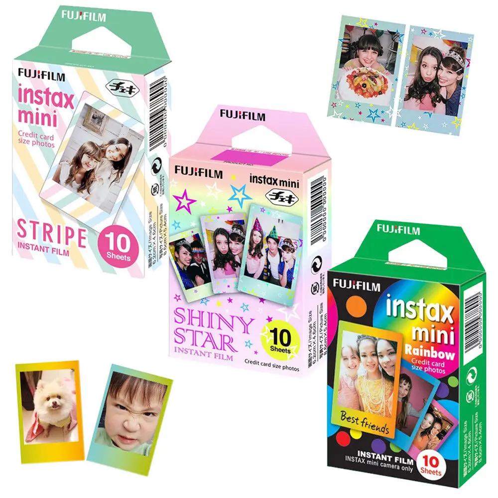 For Fujifilm Instax Mini 8 9 Camera Film Sheets Pack - 30 Exposures Instant Mini Photos - Rainbow , Shiny Star , Stripe Frame
For Fujifilm Instax Mini 8 9 Camera Film Sheets Pack - 30 Exposures Instant Mini Photos - Rainbow , Shiny Star , Stripe Frame