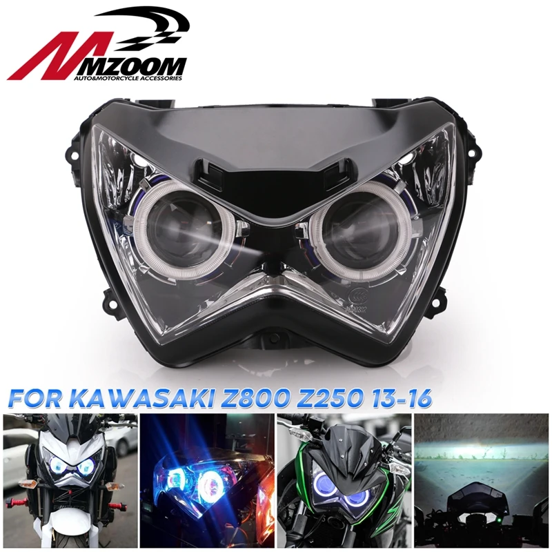 Halo Eye HID Projector Custom Headlight Assembly for Kawasaki Z800 z250 2013 2014 2015 2016 Blue light color
Halo Eye HID Projector Custom Headlight Assembly for Kawasaki Z800 z250 2013 2014 2015 2016 Blue light color
