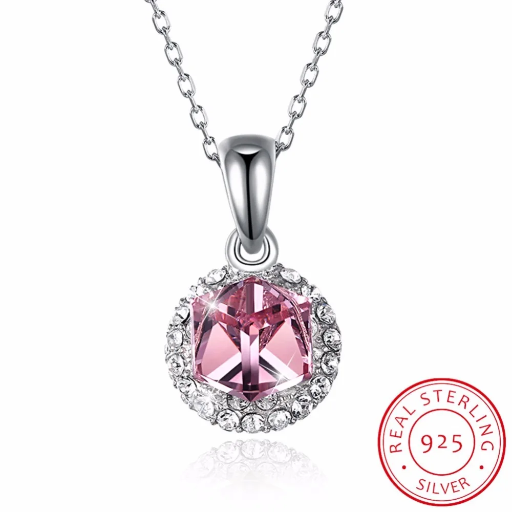 Lekani New Colorful Cube Crystal Round Pendant Necklace 925 Sterling Silver Chain Necklace For Women Fine Jewelry
Lekani New Colorful Cube Crystal Round Pendant Necklace 925 Sterling Silver Chain Necklace For Women Fine Jewelry
