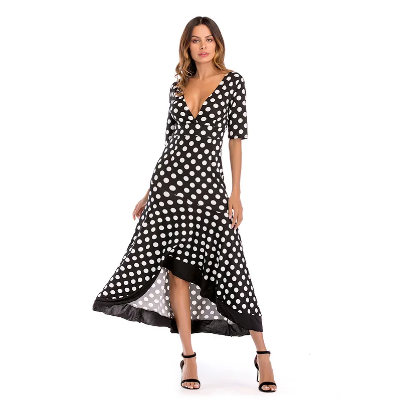 YYFS 2019 Hot Sale Women Cotton Polka Dot Printed Dress Ruffled V-neck Long Dress Sexy Women Summer Party Dress Female Vestidos
YYFS 2019 Hot Sale Women Cotton Polka Dot Printed Dress Ruffled V-neck Long Dress Sexy Women Summer Party Dress Female Vestidos
