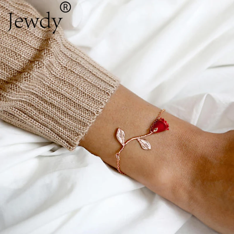 Rose Flower Charm Bracelet for Women Girl Fashion Red Silver Color Bracelets On Hand Pulseras Mujer Wedding Bridal Jewelry 2021
Rose Flower Charm Bracelet for Women Girl Fashion Red Silver Color Bracelets On Hand Pulseras Mujer Wedding Bridal Jewelry 2021