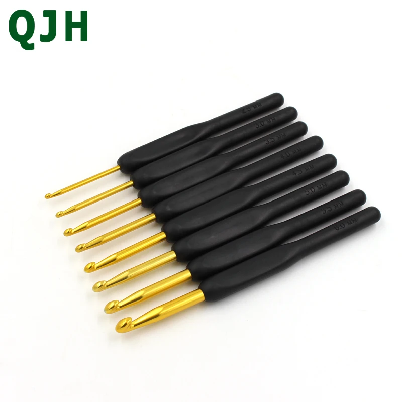 Knitting Tools Sweater Needles QJH 1 set/8 pcs Plastic Black Soft Handle Big Gold Crochet Aluminum Hooks Knit Weave Craft RX156
Knitting Tools Sweater Needles QJH 1 set/8 pcs Plastic Black Soft Handle Big Gold Crochet Aluminum Hooks Knit Weave Craft RX156