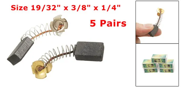 High Quality 10Pcs/5 pair 15x10x6mm / 19/32" x 3/8" x 1/4" Electric Drill Motor Rotary Power Tool Carbon Brush 40mm/1.57" Length
High Quality 10Pcs/5 pair 15x10x6mm / 19/32" x 3/8" x 1/4" Electric Drill Motor Rotary Power Tool Carbon Brush 40mm/1.57" Length